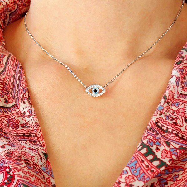 Evil Eye Necklace Etsy UK