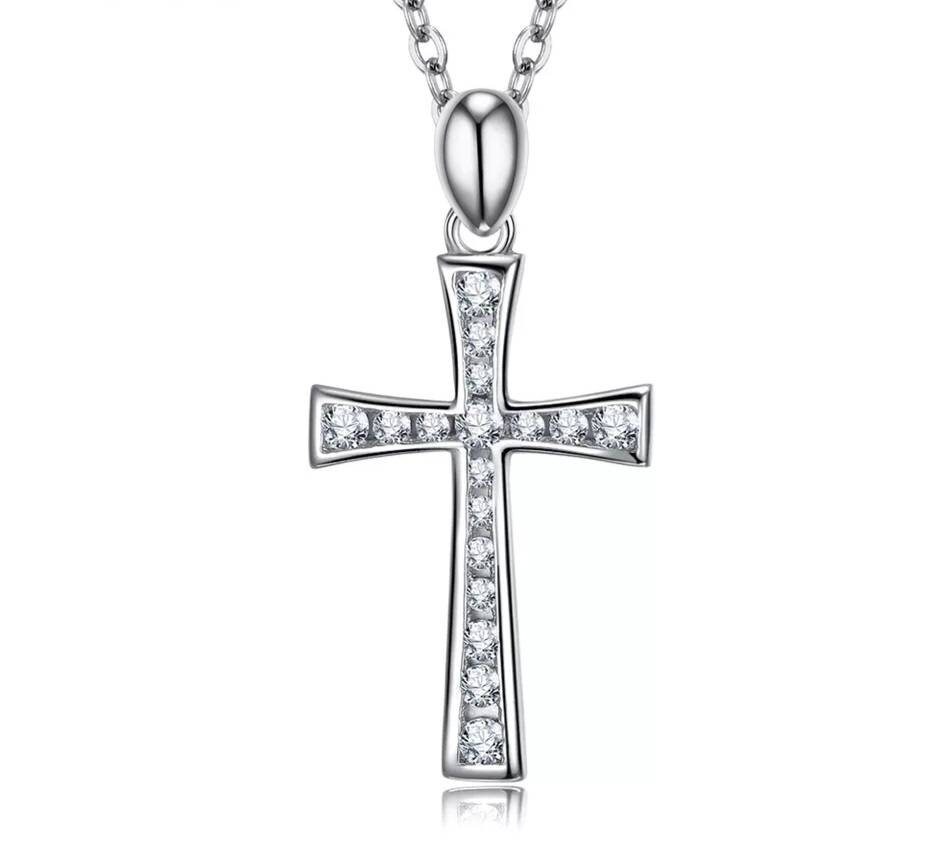 925 Sterling Silver Cross Necklace Protection Necklace Etsy