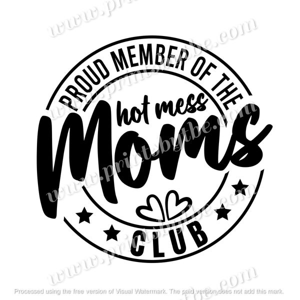 Proud Member of The Hot mess Mom's Club Decal Stickers Car Tumbler Funny Window Door Wall JDM Car Truck 22 Variations