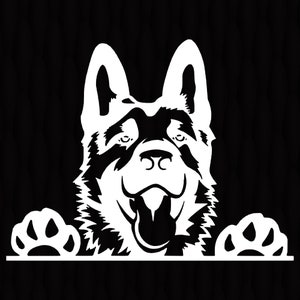 Peeking German Shepherd Decal Pet Dog Tumbler Cars JDM Trucks Walls ...