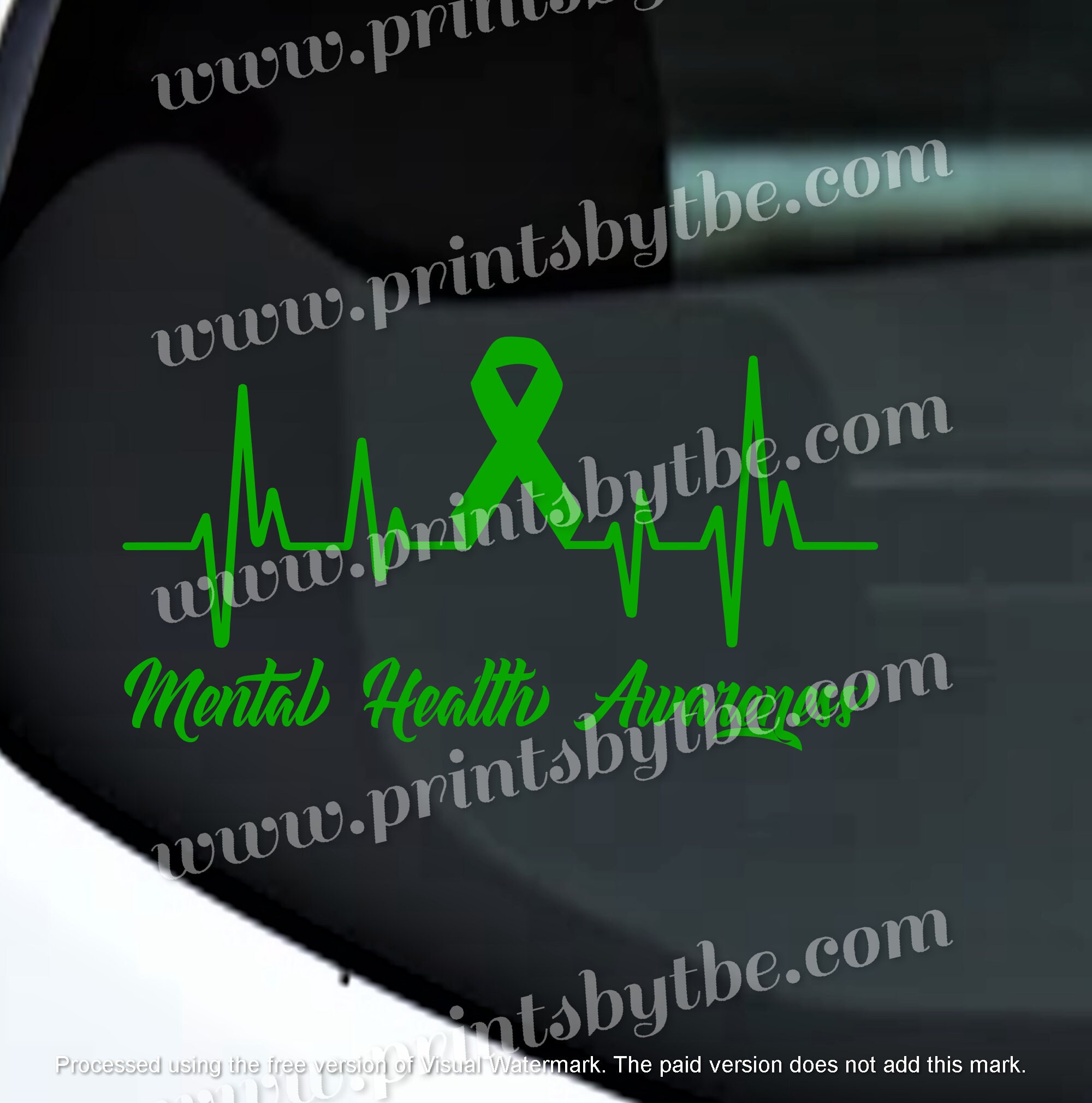 Mental Health Awareness Heartbeat Green Ribbon Vinyl Decal - Etsy
