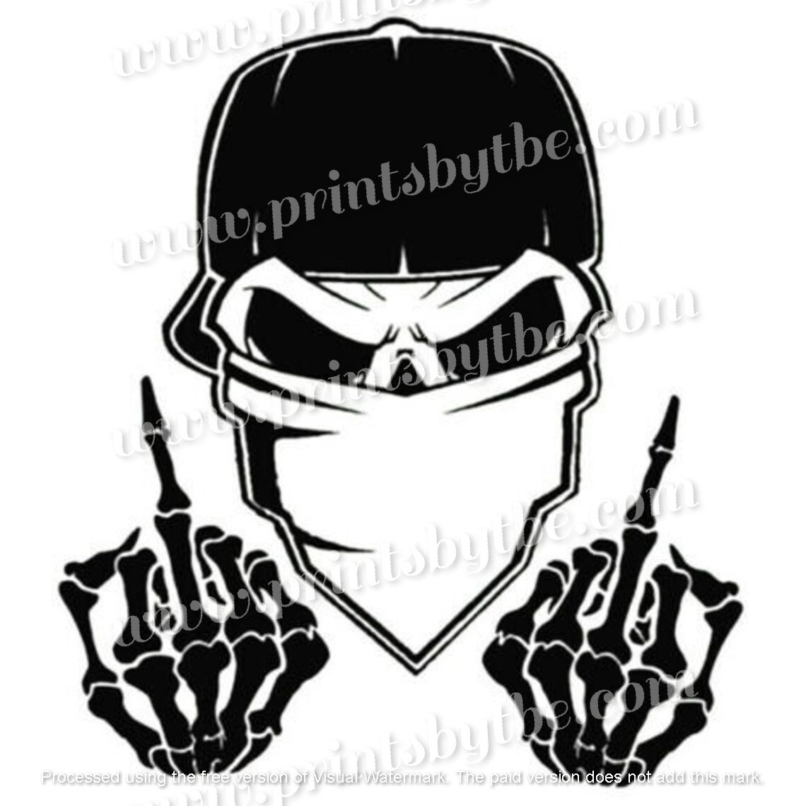 2-Pack Skeleton Middle Finger Vinyl Decals – Funny Skull Sticker For Car, Truck, Or Window