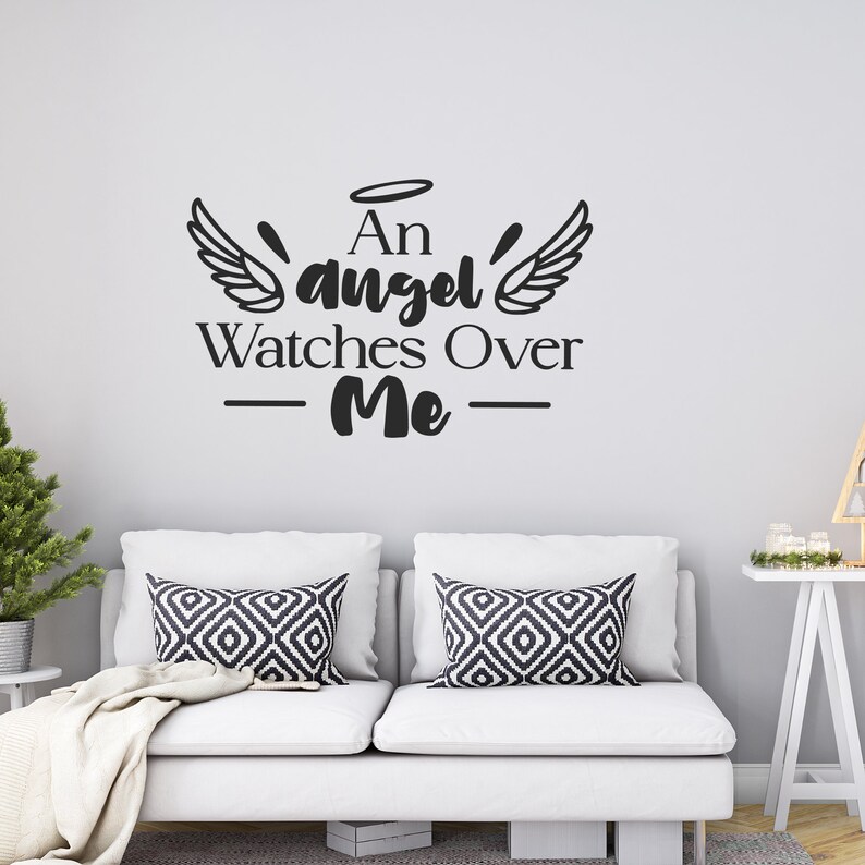 An Angel Watches Over Me Decal Car Tumbler Hydro Flask Window Wall Art ...