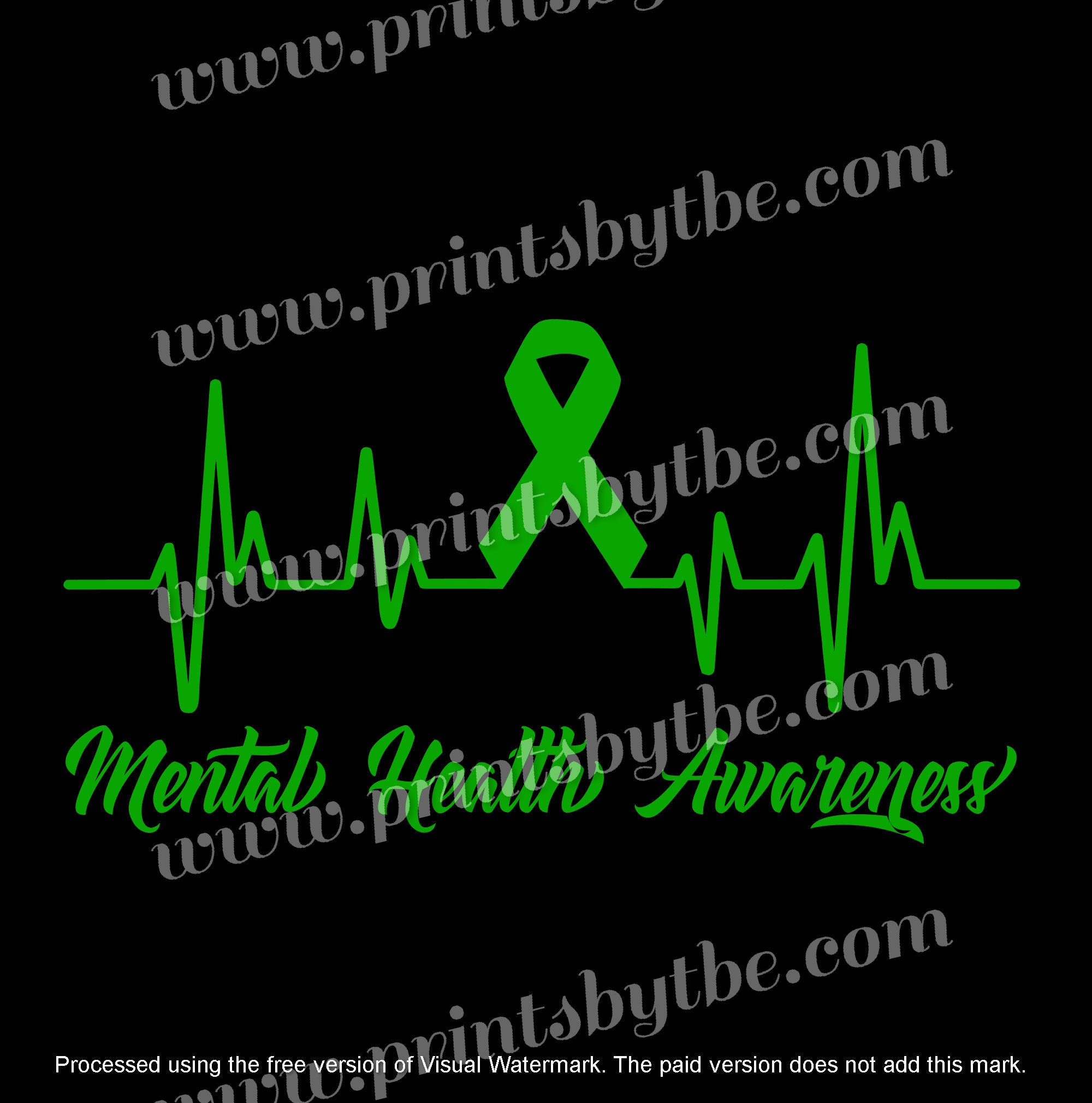 Mental Health Awareness Heartbeat Green Ribbon Vinyl Decal - Etsy