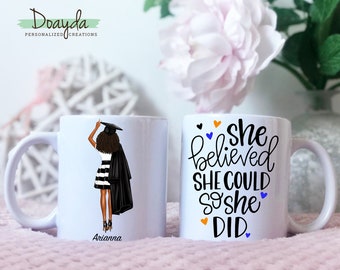 Class of 2022 Personalized Graduation Mug, She Believed She Could So She Did