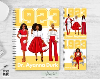 1923 Sisterhood In Red & Yellow | The Original Planner Notebook | Personalized Gift Shop For Her | Doayda