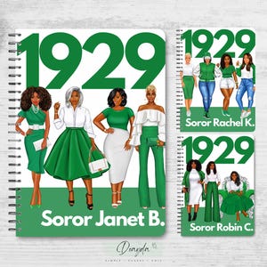 1929 Sisterhood In Green & White | The Original Planner Notebook | Personalized Gift Shop For Her | Doayda