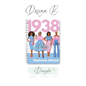 1938 Sisterhood In Pink & Blue The Original Planner Notebook Personalized Gift Shop For Her Doayda Design B