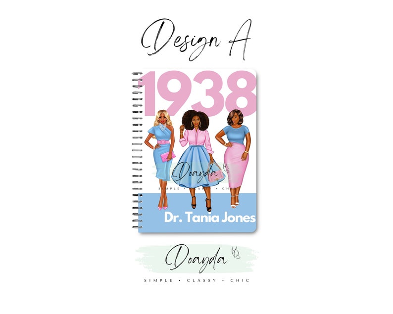 1938 Sisterhood In Pink & Blue The Original Planner Notebook Personalized Gift Shop For Her Doayda Design A