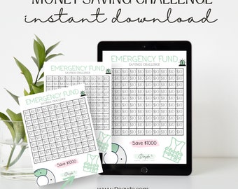 Printable 1k Emergency Fund Savings Challenge | Fun, Creative, and Effective Savings Tracker, Budget Savings Tracker, PDF, INSTANT DOWNLOAD