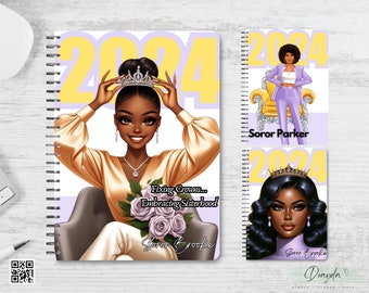 2024 Sisterhood In Lavender Yellow & Black | The Original Planner Notebook | Personalized Gift Shop For Her | Doayda