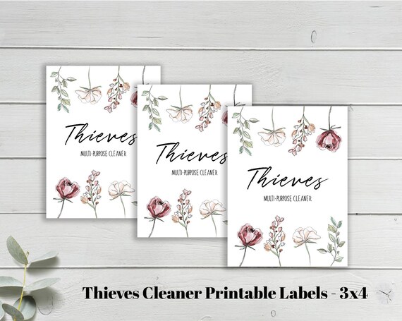Thieves Printable Label Oil Resources Young Living Essential | Etsy