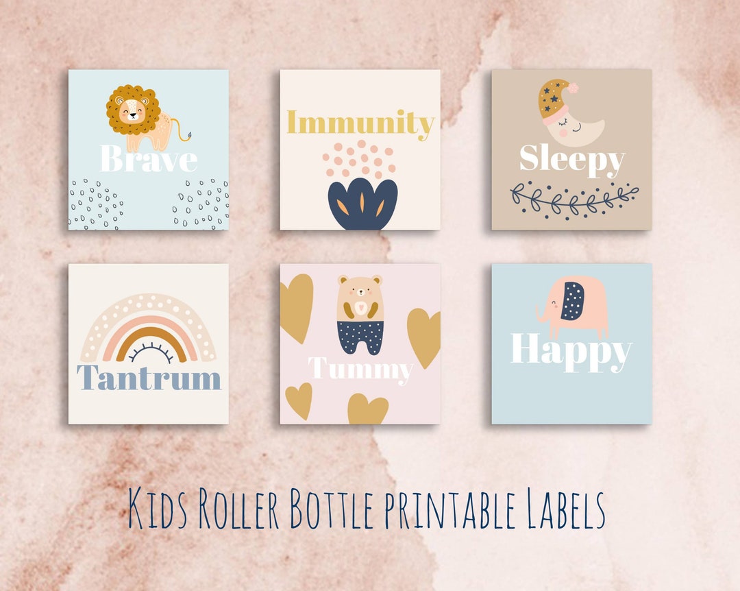 Kids Roller Bottle Labels Printable Roller Bottle Labels New Etsy