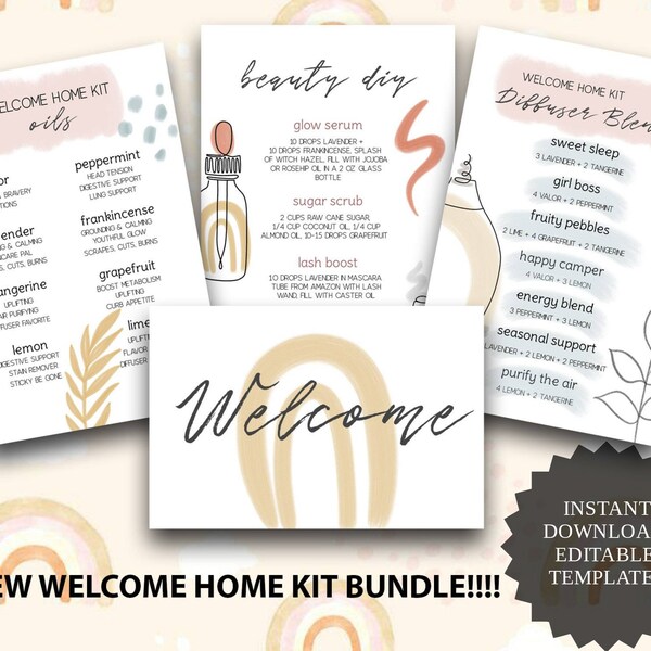 Welcome Home Kit Bundle, New Member Welcome Package, Instant Download Editable Templates 4x6