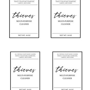 Thieves Printable Label Multi Purpose Cleaner Thieves - Etsy