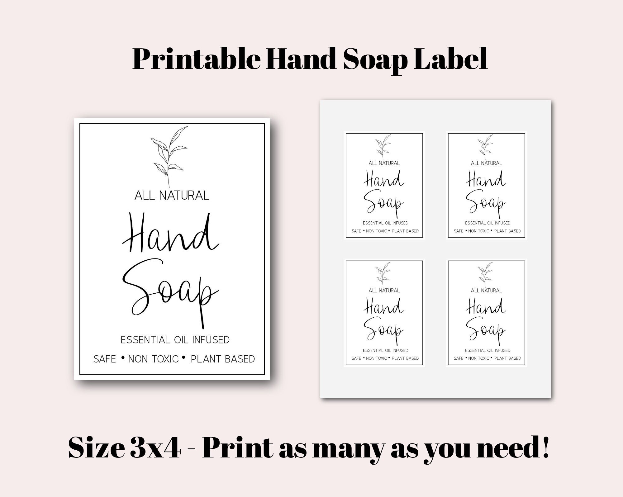 Printable Hand Soap Label Hand Soap Label Hand Soap Bottle Etsy