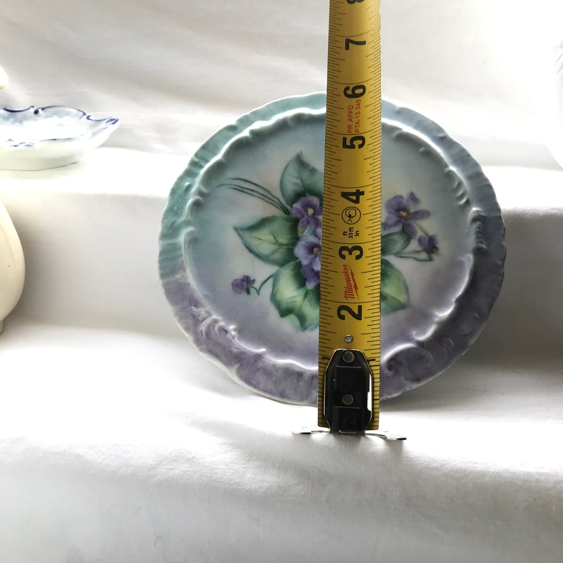 Vintage Handpainted Ceramic Trivet Flower Floral Painted Etsy