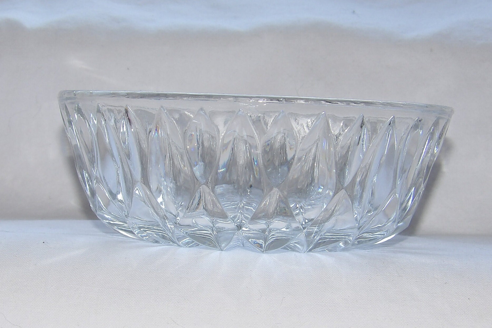 Lead Crystal With Star Pattern Cut Glass 1960s Etsy