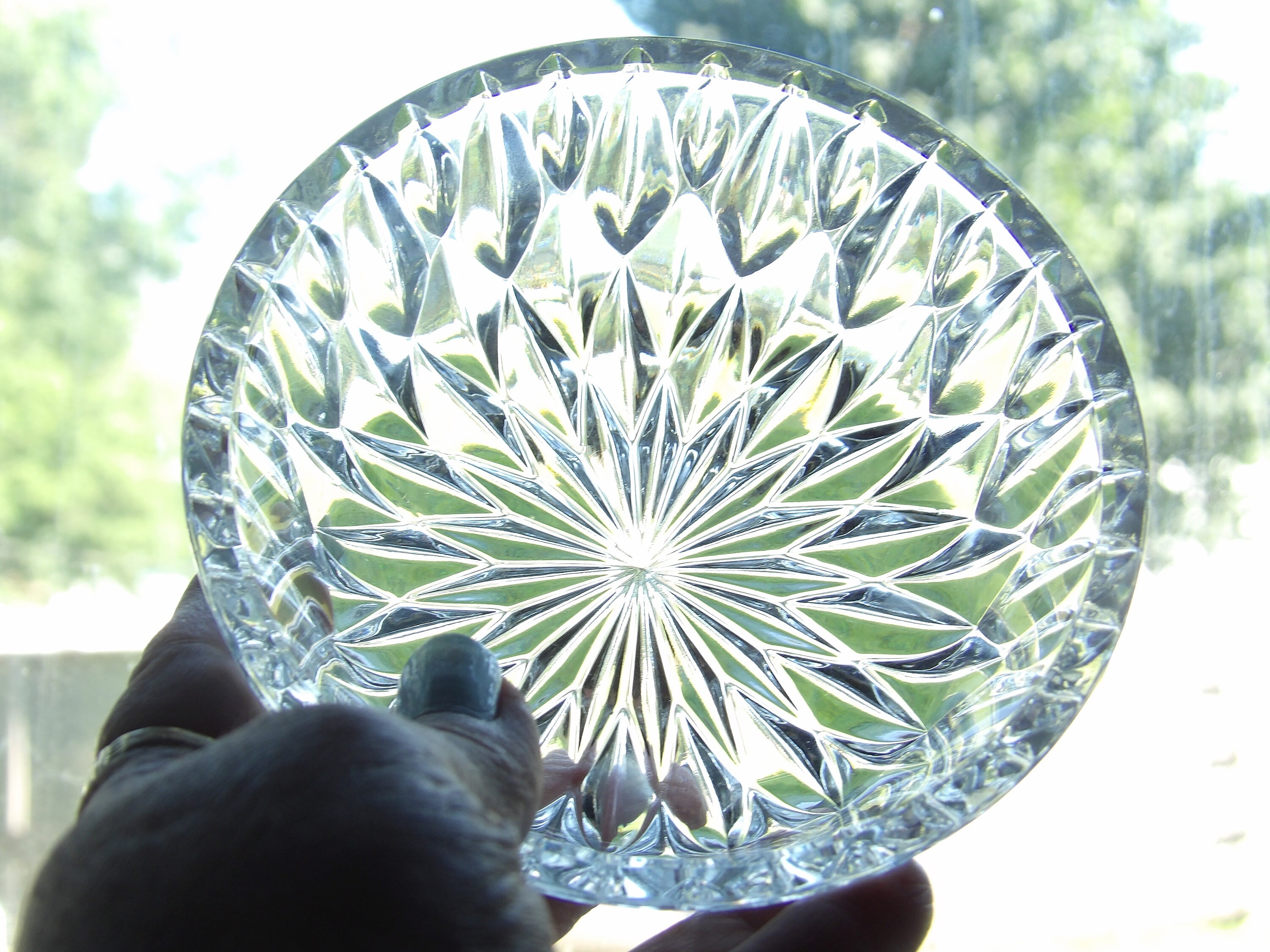 Lead Crystal With Star Pattern Cut Glass 1960s Etsy