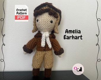 Amelia Earhart gehaakt poppatroon