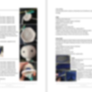 May include: A step-by-step guide on how to make a felt doll. The instructions include images of the doll's face, eyes, and hair. The guide also includes instructions on how to sew the doll's body and limbs.