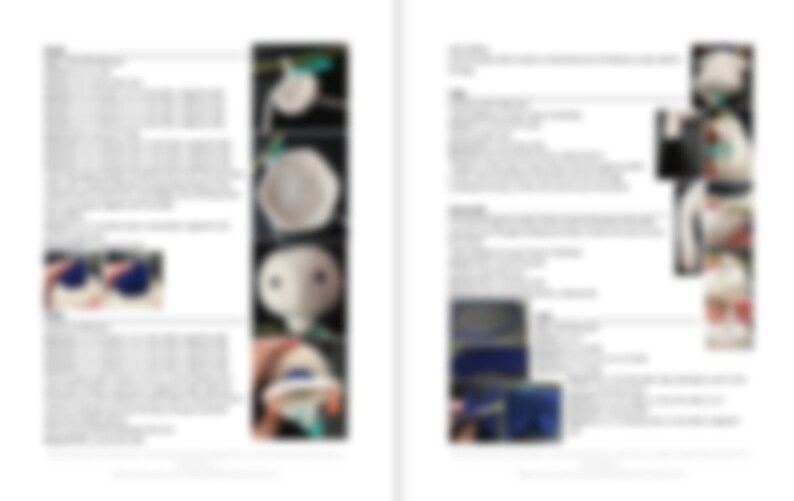 May include: A step-by-step guide on how to make a felt doll. The instructions include images of the doll's face, eyes, and hair. The guide also includes instructions on how to sew the doll's body and limbs.