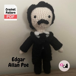 Edgar Allan Poe Crochet Doll Pattern
