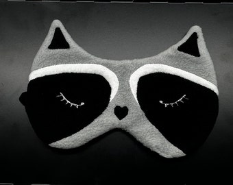 Raccoon Sleep Mask - Trash Panda Eye Mask - Adjustable Elastic