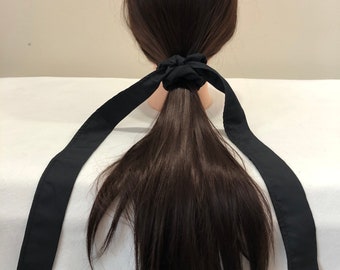 Black Hair Scrunchies Classic Bunny Ear or Long Tail - Etsy Black Hair Scrunchies Classic Bunny Ear or Long Tail - Etsy