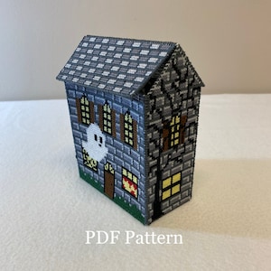 3D Haunted House Box Cross Stitch Pattern