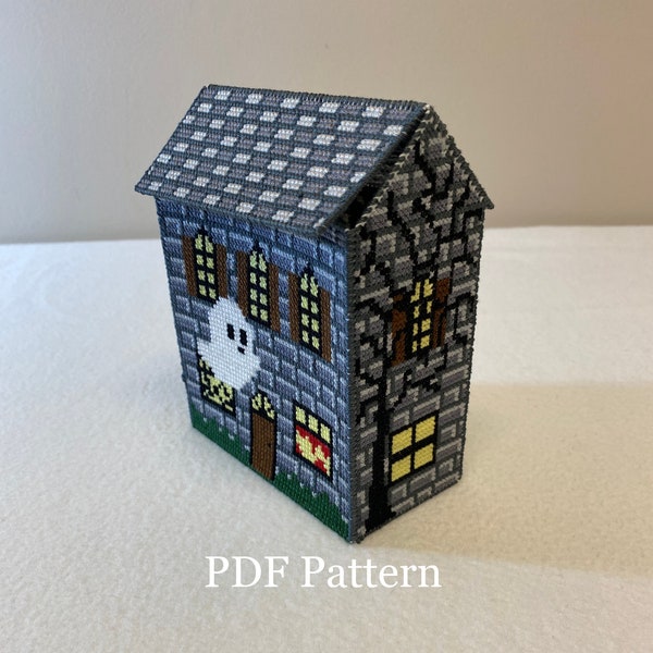 3D Haunted House Box Cross Stitch Pattern