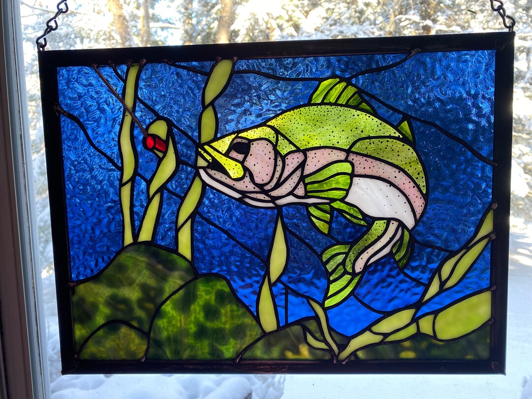 Stained Glass Trout Etsy