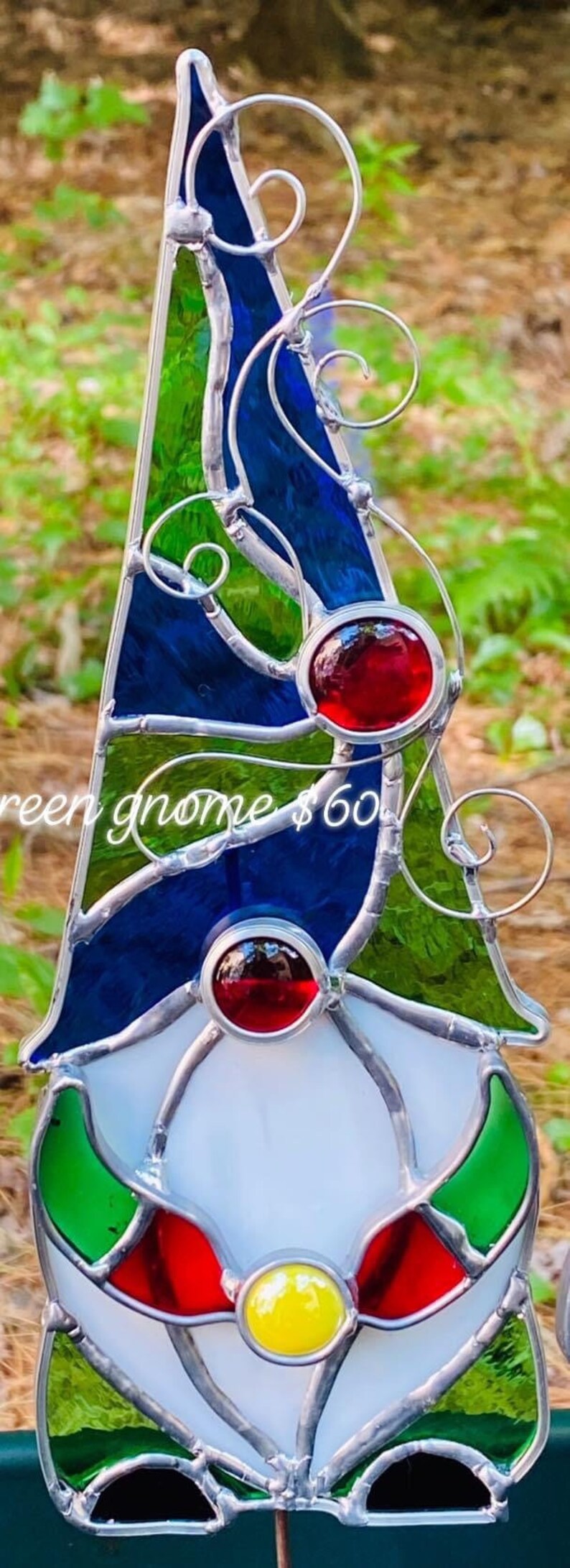 Stained Glass Garden Gnomes Etsy