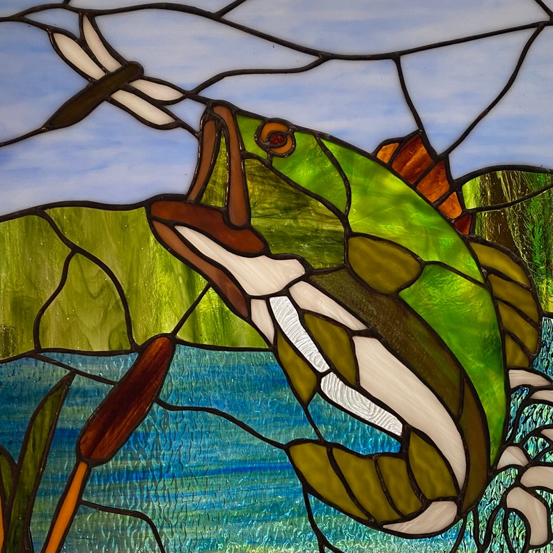 Stained Glass Bass Fish Etsy