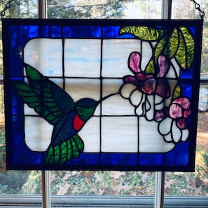 Hummingbird stained glass