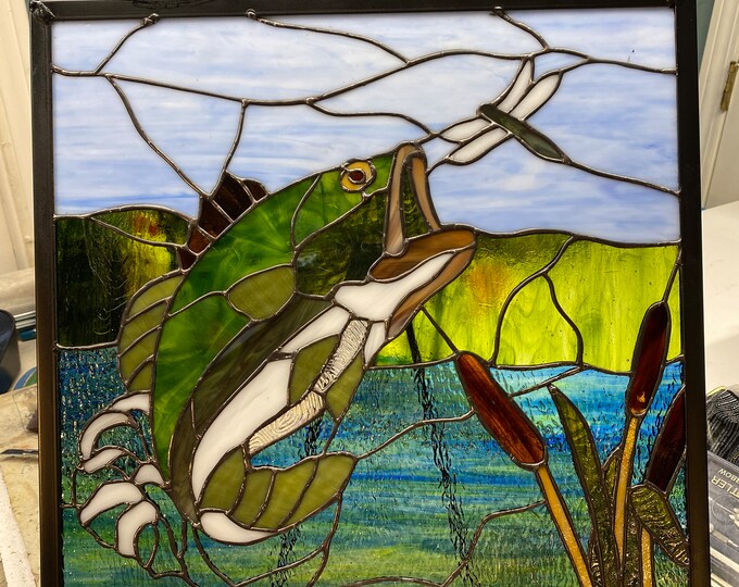 Stained Glass Bass Fish Etsy