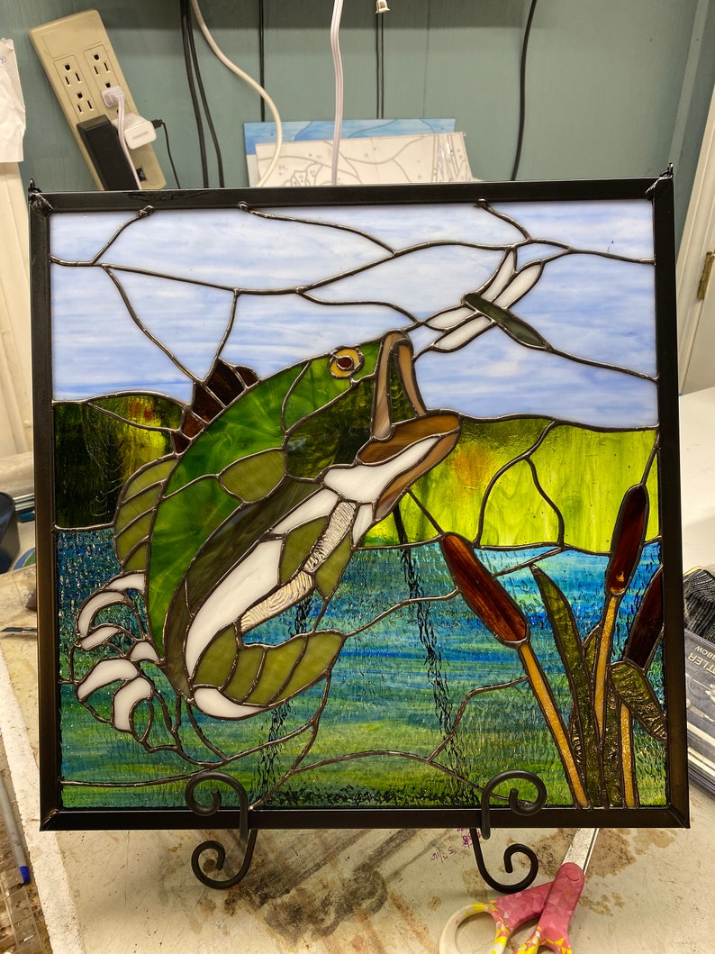Stained Glass Bass Fish Etsy
