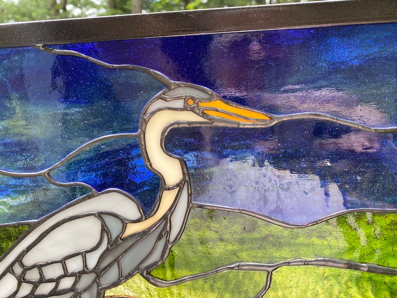 Blue Heron Stained Glass Etsy