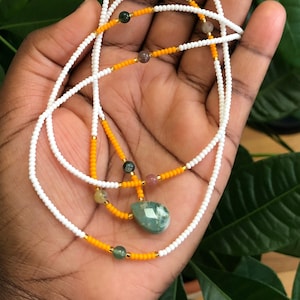 Steady Love, Dainty, Tie-On Waist Beads, Agate Gemstone, Crystals, Body Jewelry