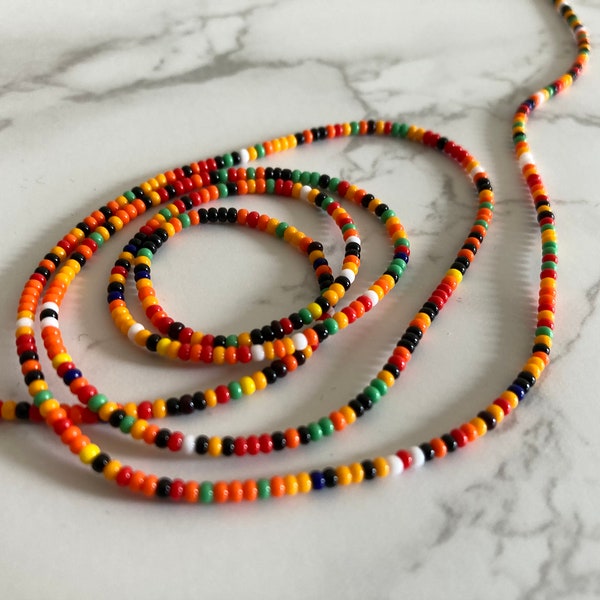 Kente, Dainty, Tie-On, Waist Beads, Waist Chain, Belly Chain