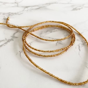 Golden Waist Beads With Clasps, Dainty, Waist Beads, Belly Chain