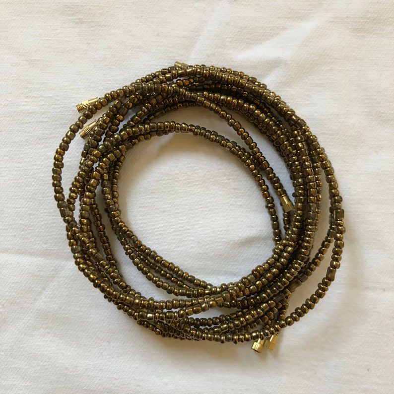32 and 33 Inches Bronze Waist Beads Id\u1eb9 With Clasps Waist Beads Belly Chain Waist Chain African Waist Beads