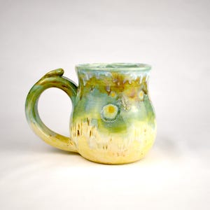 Handmade Ceramic Mug – Sandy Matte Base with Rusty Red and Gold Tones