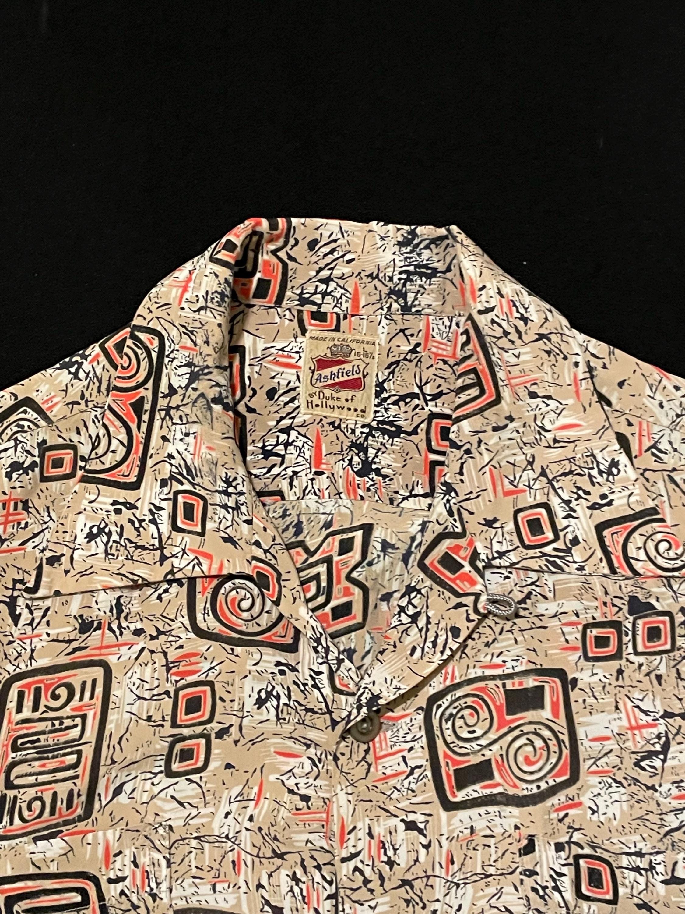 1950s Black & Pink Ashfield Label Rayon Shirt - Etsy