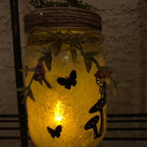 Fairy Jar, fairy mason glass jar, light up mason jar, fairy lantern wedding, baby shower, garden centerpiece glass jar decoration. image 2