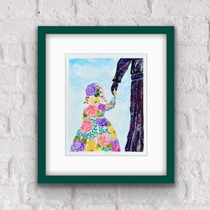 Walking with the Father | Printable Download | Floral Watercolor | Isaiah 43:2 | Psalm 32.8 | Bible Wall Art | little girl decor | galaxy