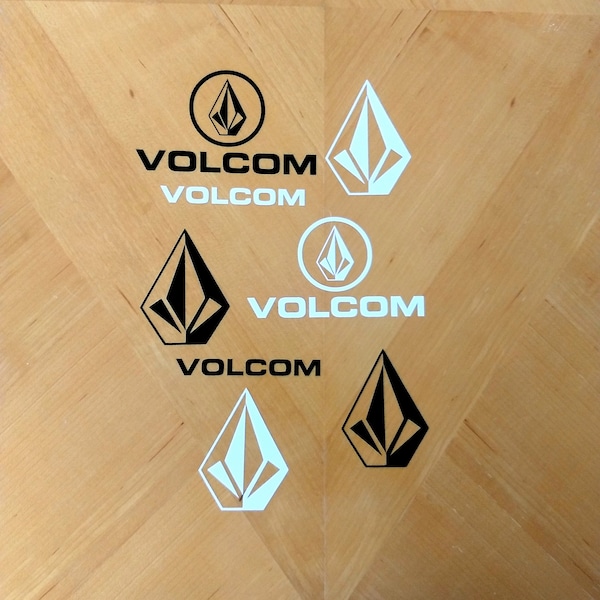 Volcom Glossy Decals: 8er-Pack, Vinyl, ohne Hintergrund, Skate, Surf, Schnee