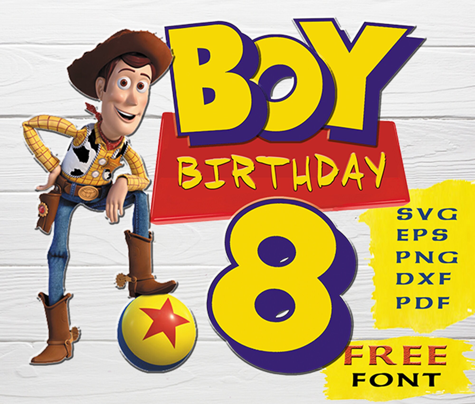Download Toy Story 8th Year Birthday Boy SVG PNG Toy Story Cricut ...