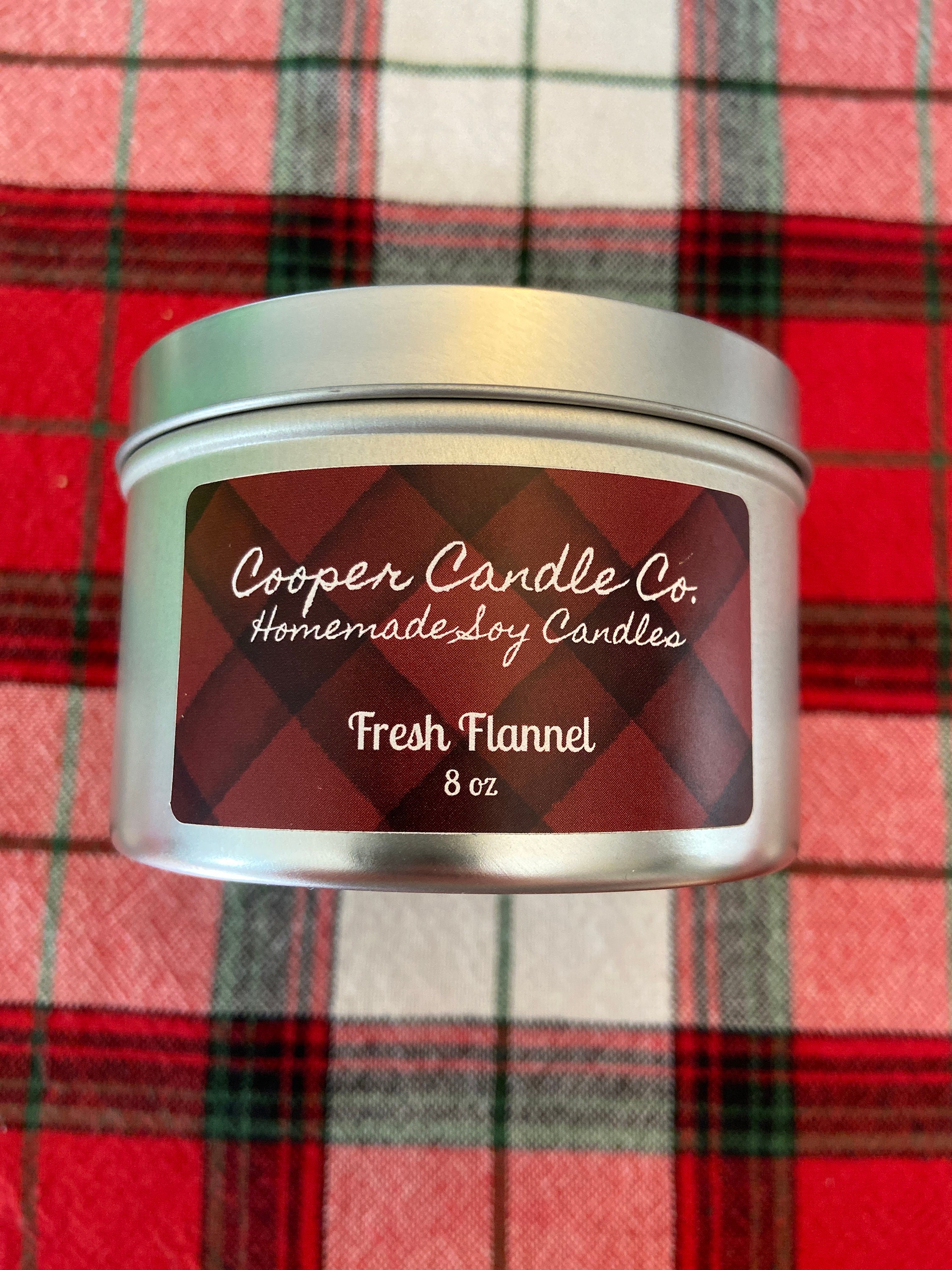 8 Oz Flannel Candle Etsy