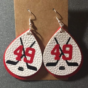 Layered hockey earrings